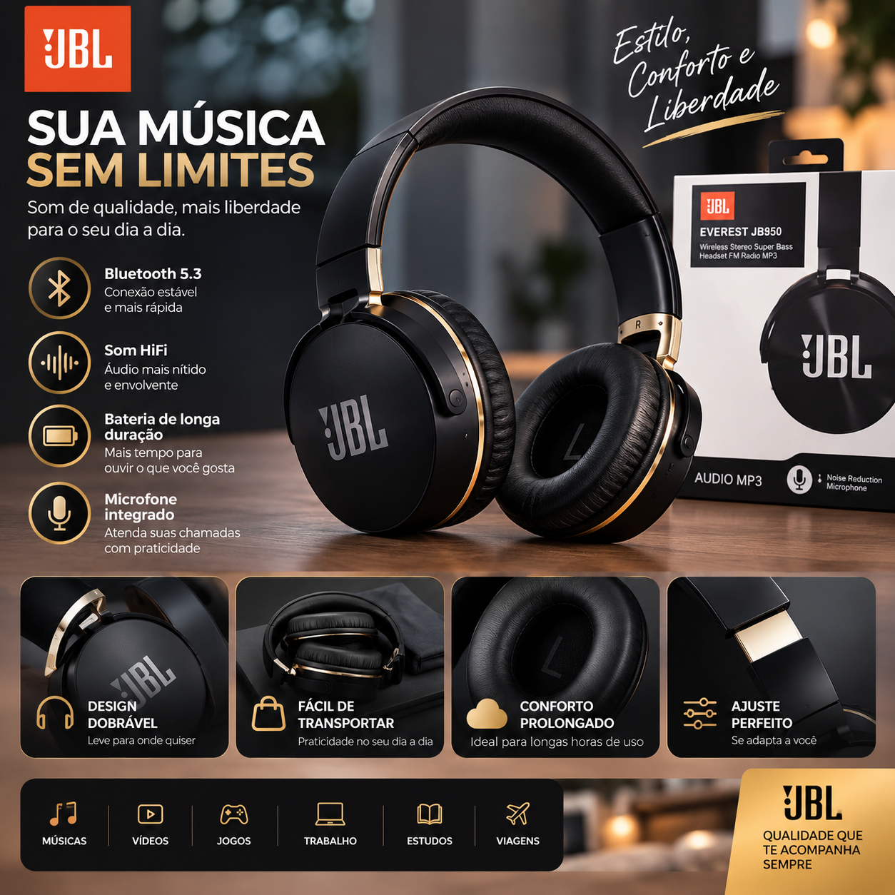 Fone Bluetooth Sem Fio